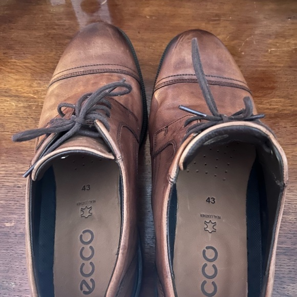 Ecco Men’s Brown Leather Dress Shoes – Size 9 –Comfort Sole business work event - Picture 6 of 15